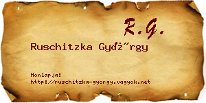 Ruschitzka György névjegykártya